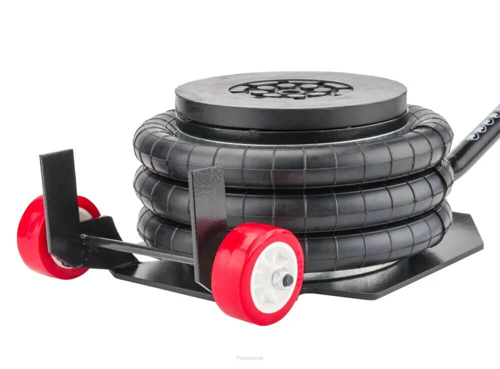 Podnośnik pneumatyczny 3,5T Red Technic RTPPN0008 Jak wymienić koła w aucie? Podnoszenie samochodu podnośnikiem pneumatycznym Red Technic